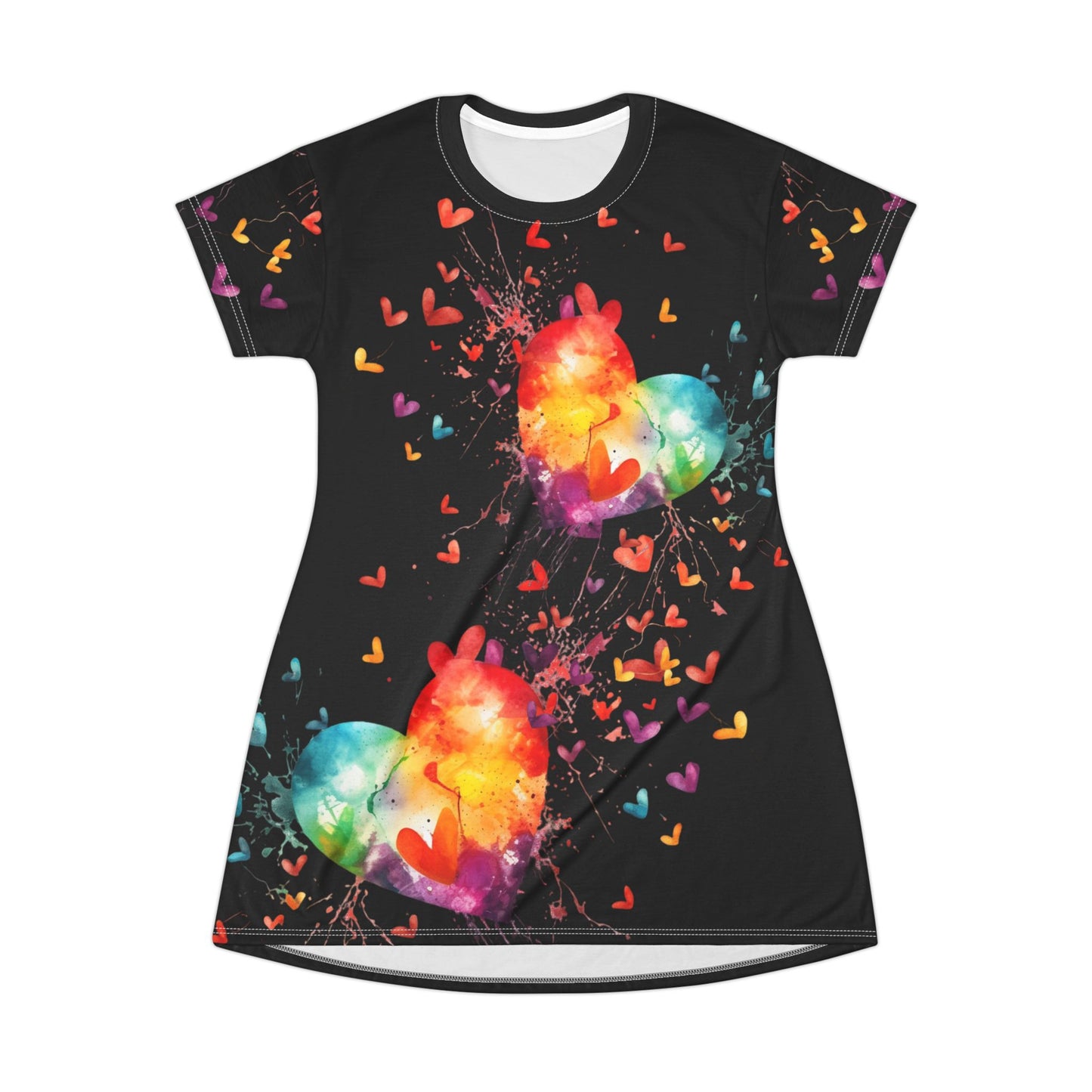 Women’s Graphic T‑Shirt Dress – 100% Polyester – Light Fabric – “Dress 015”