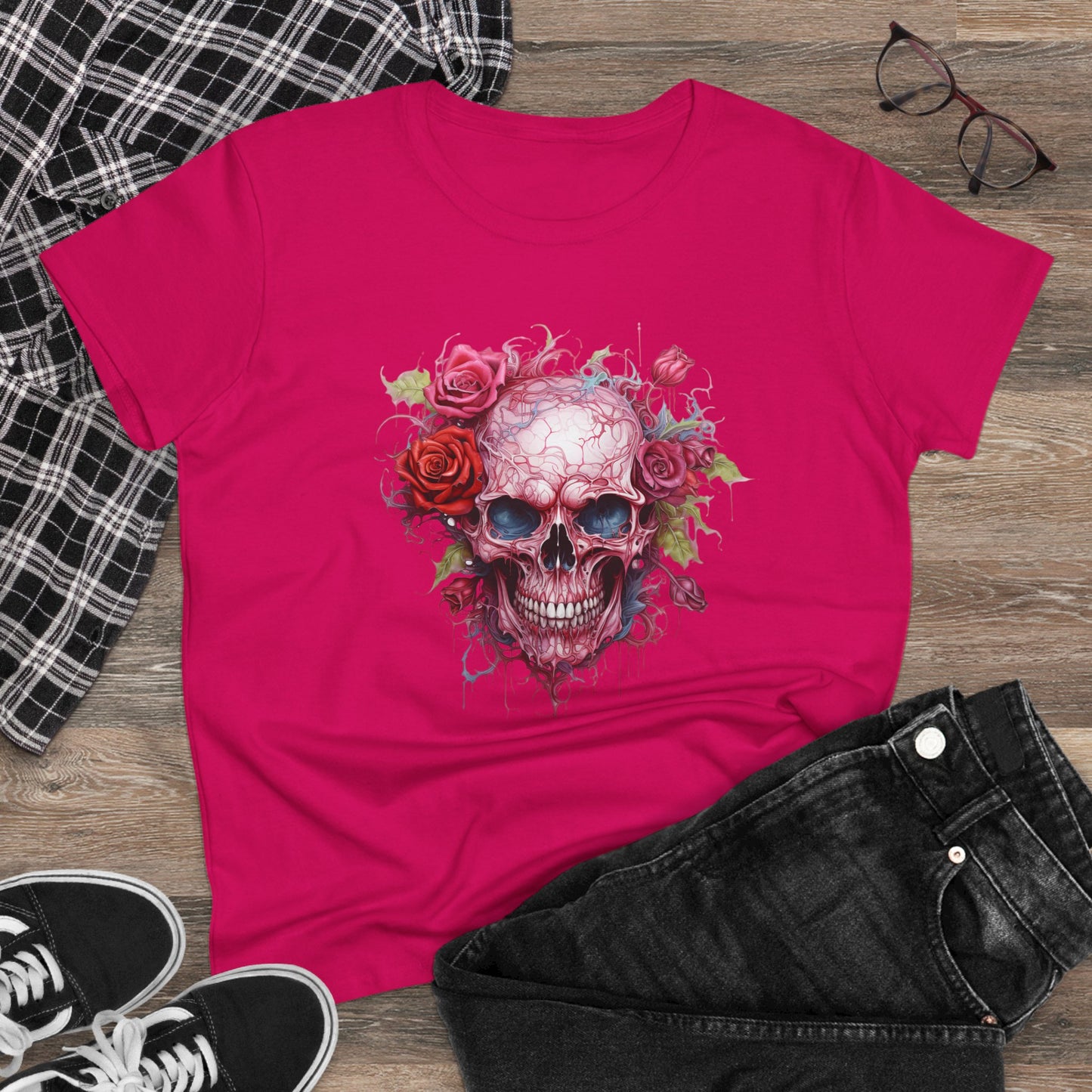 Women’s Graphic Midweight Tee – 100% Cotton – Semi‑Fitted – “Tee 006”