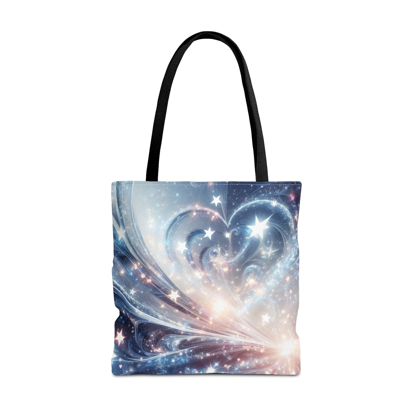 Cosmic Heart Burst Tote Bag – 100% Polyester – 2 Sizes
