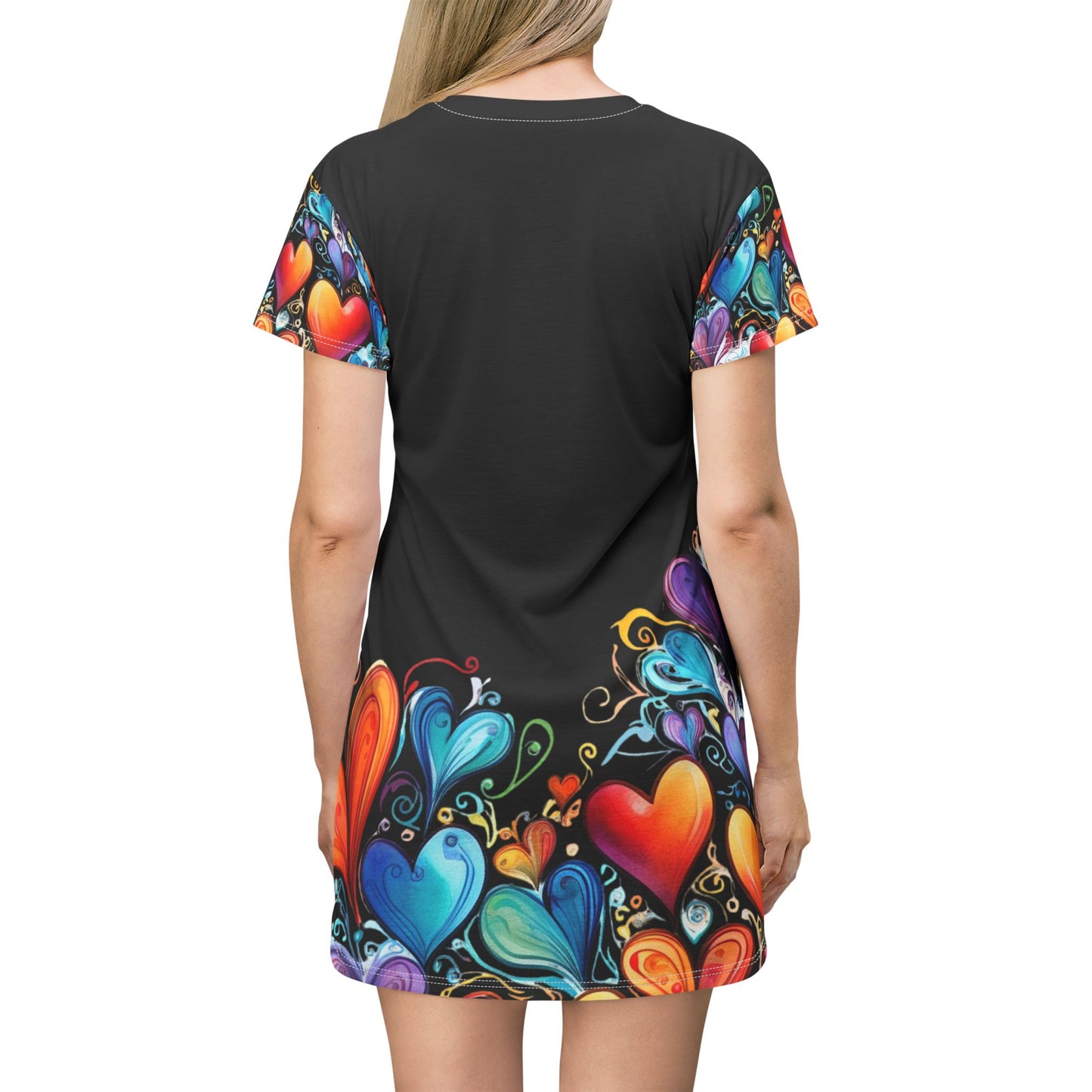 Women’s Graphic T‑Shirt Dress – 100% Polyester – Light Fabric – “Dress 019”