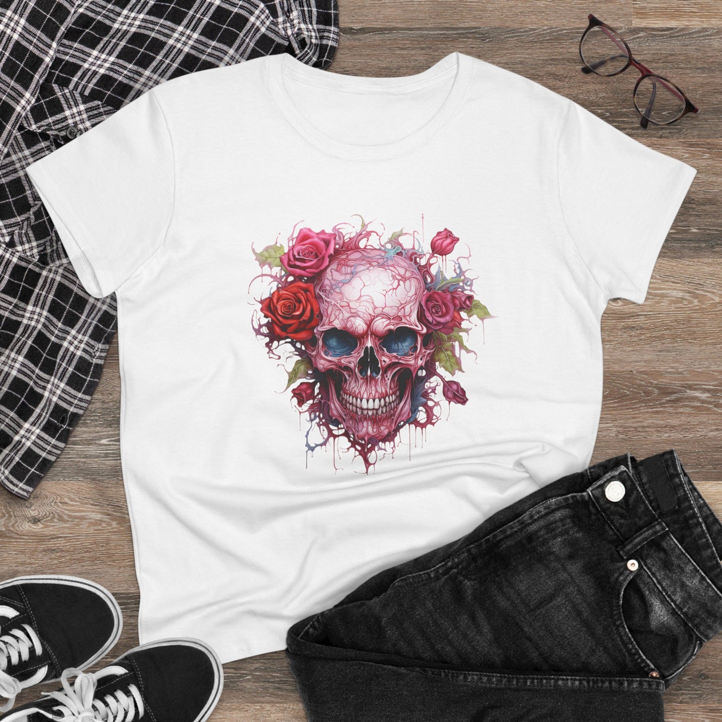 Women’s Graphic Midweight Tee – 100% Cotton – Semi‑Fitted – “Tee 006”