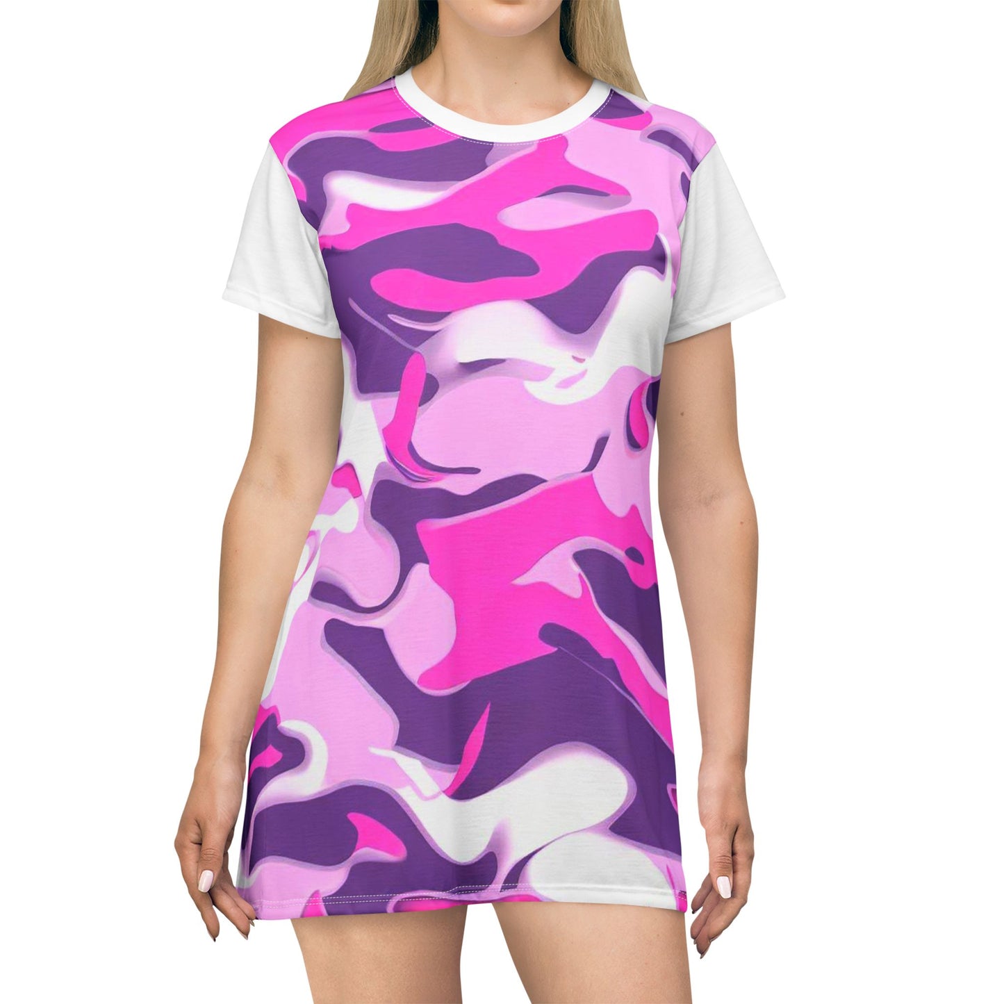 Women’s Graphic T‑Shirt Dress – 100% Polyester – Light Fabric – “Dress 012”