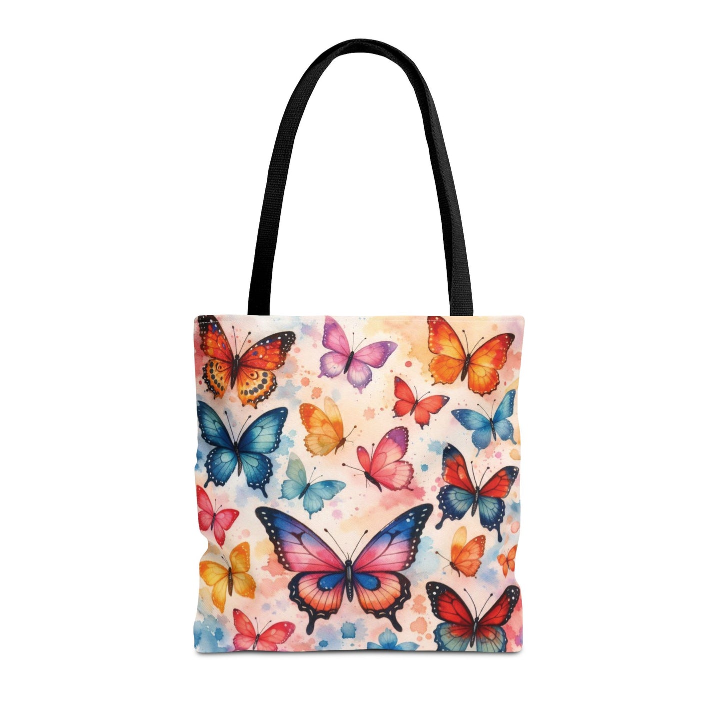 Colorful Butterfly Pattern Tote Bag – 100% Polyester – 2 Sizes