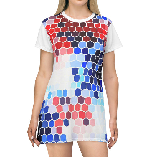 Women’s Graphic T‑Shirt Dress – 100% Polyester – Light Fabric – “Dress 004”