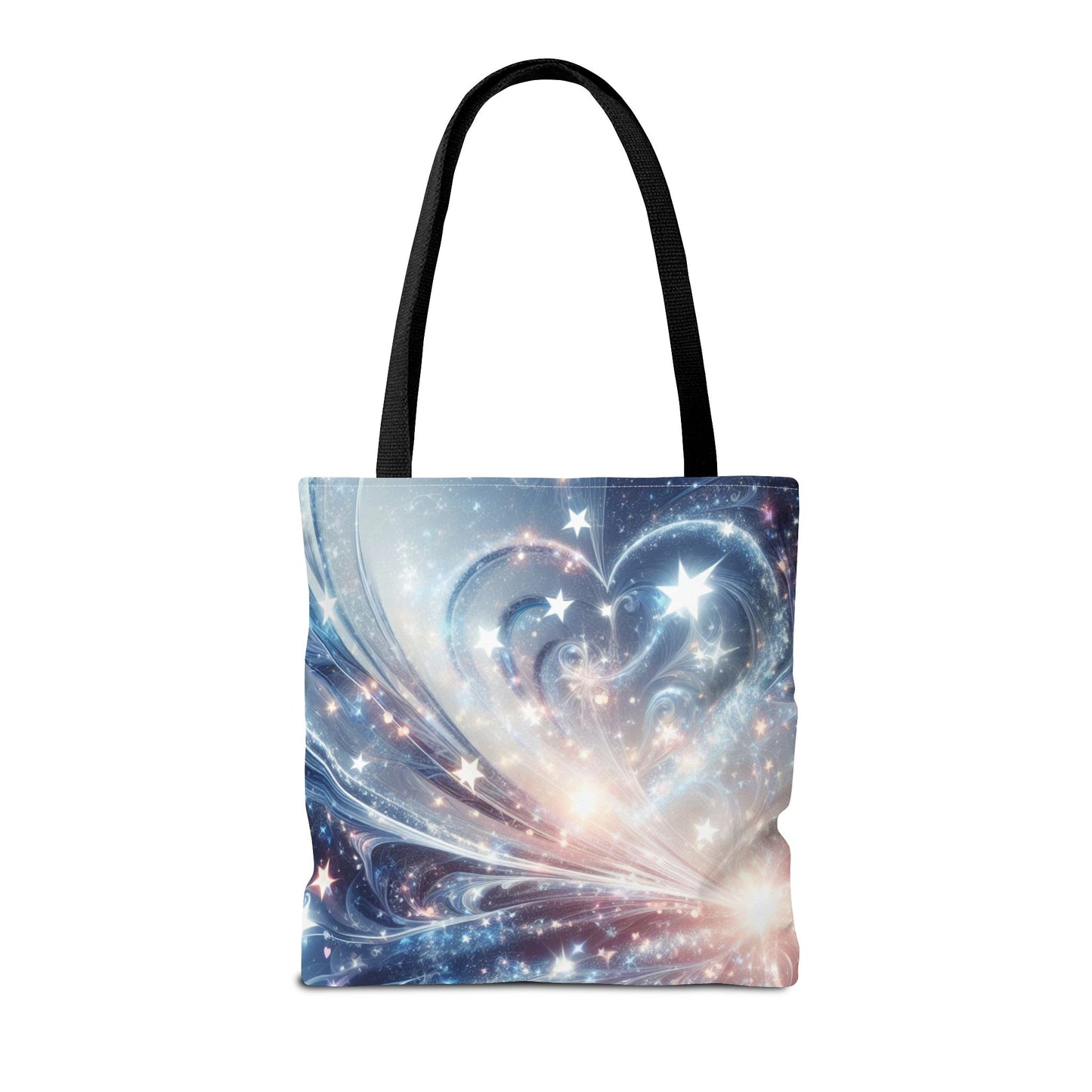 Cosmic Heart Burst Tote Bag – 100% Polyester – 2 Sizes