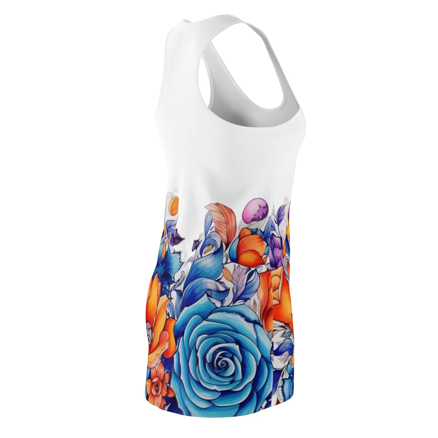 Women’s Graphic Cut & Sew Racerback Dress – 100% Polyester – “Racer 020”