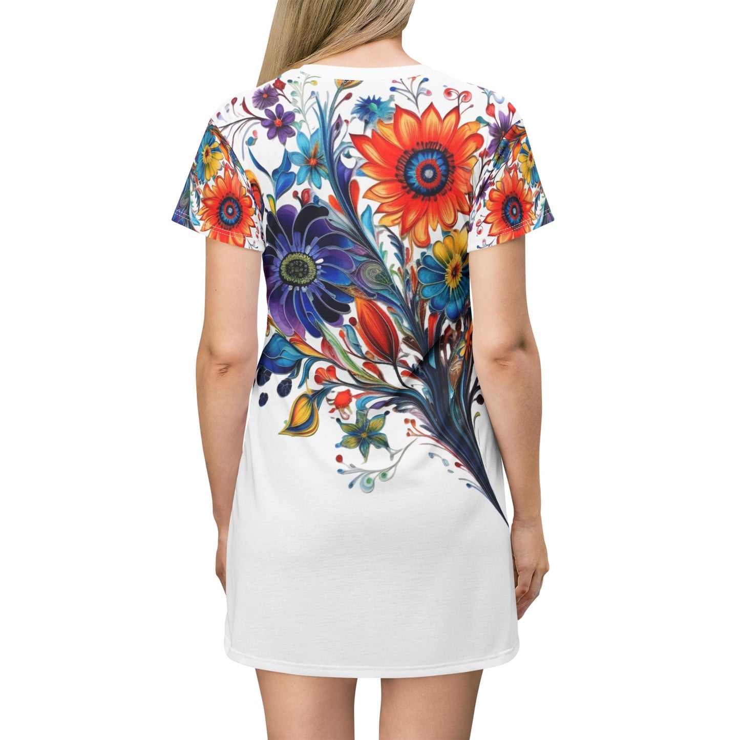 Women’s Graphic T‑Shirt Dress – 100% Polyester – Light Fabric – “Dress 024”