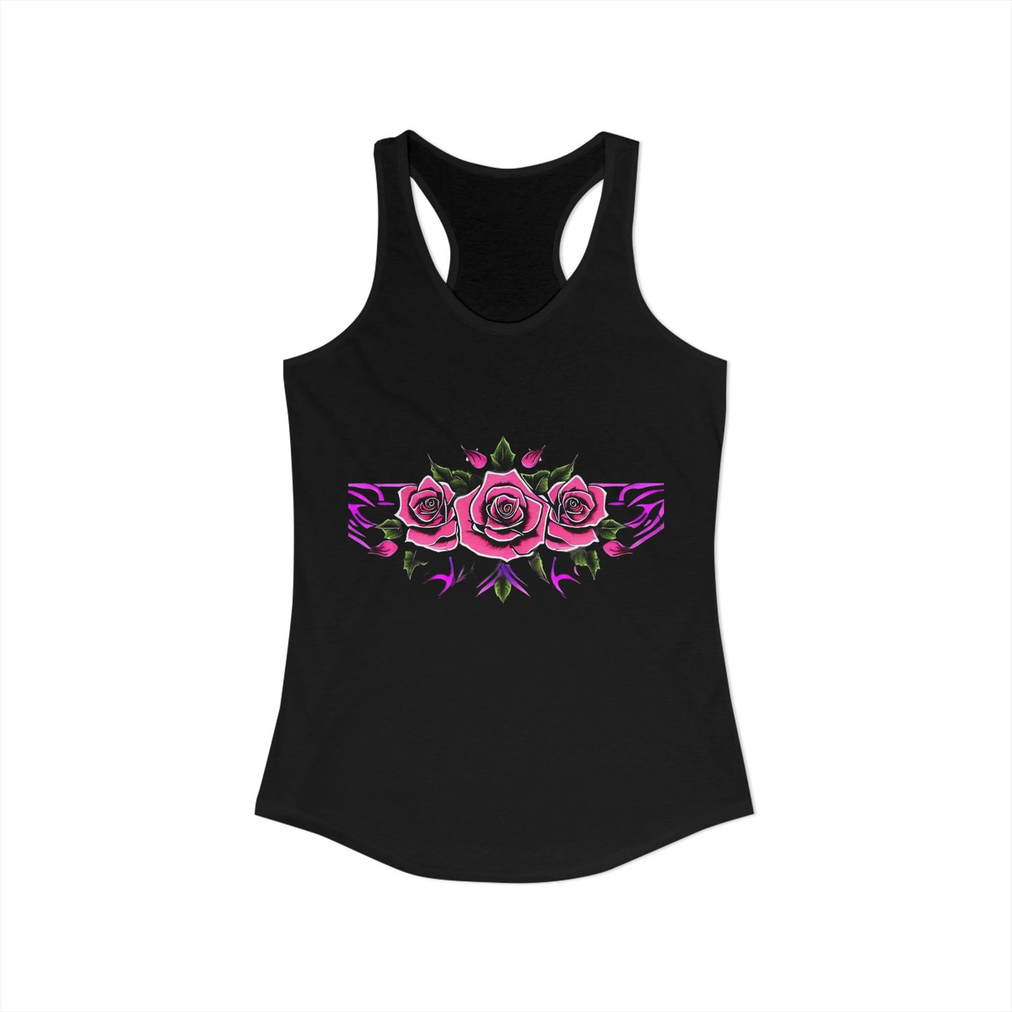 Women’s Graphic Ideal Racerback Tank – 60% Combed Cotton / 40% Polyester – Slim Fit – “Tank 002”