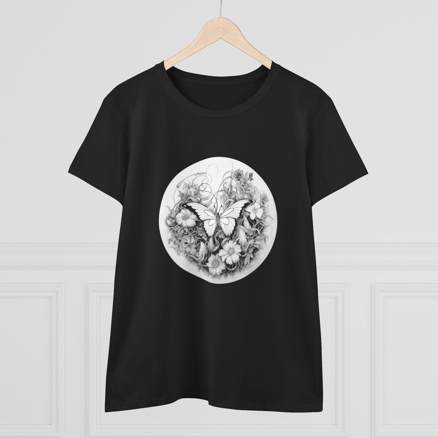 Women’s Graphic Midweight Tee – 100% Cotton – Semi Fitted – “Tee 009”