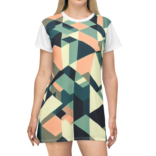 Women’s Graphic T‑Shirt Dress – 100% Polyester – Light Fabric – “Dress 009”