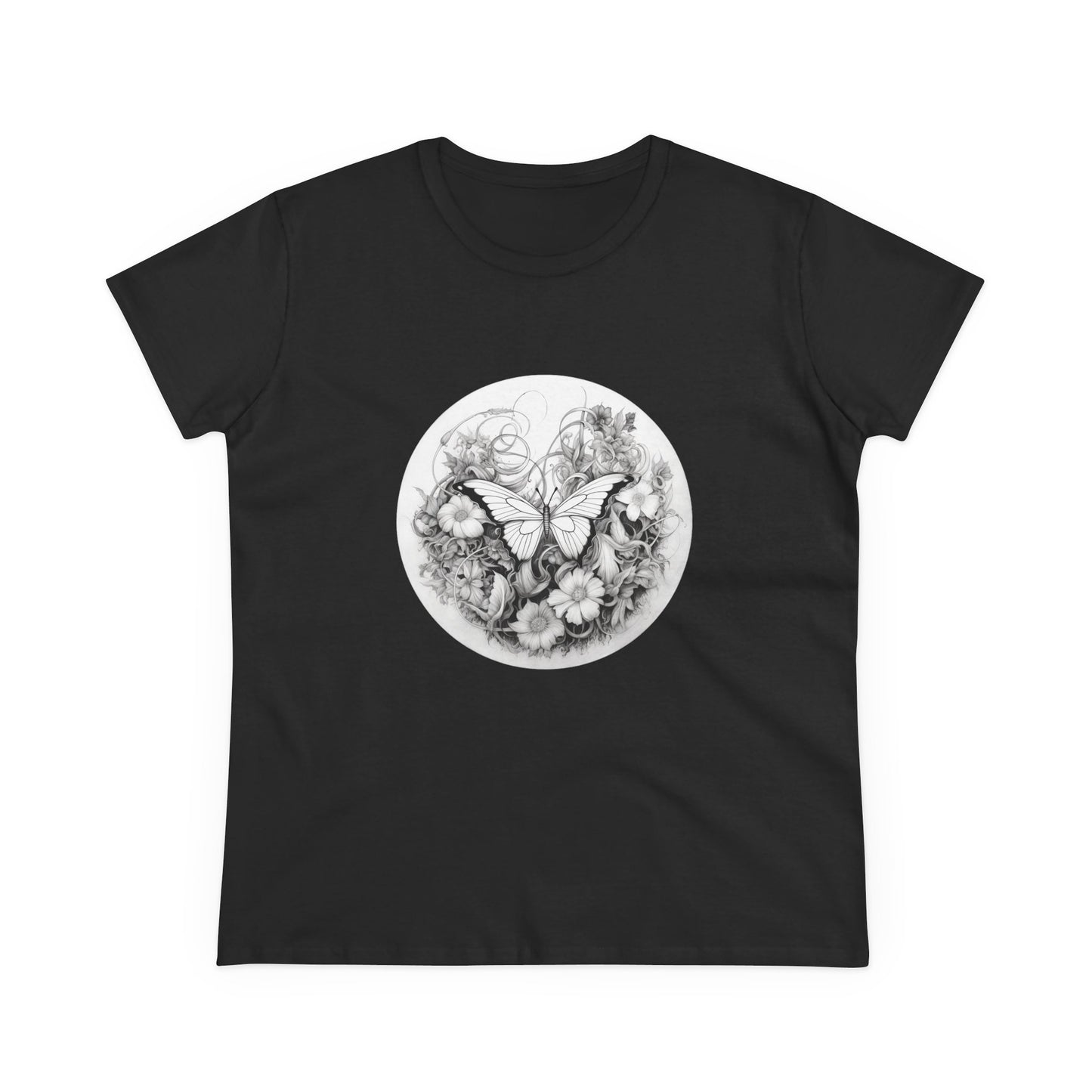 Women’s Graphic Midweight Tee – 100% Cotton – Semi Fitted – “Tee 009”