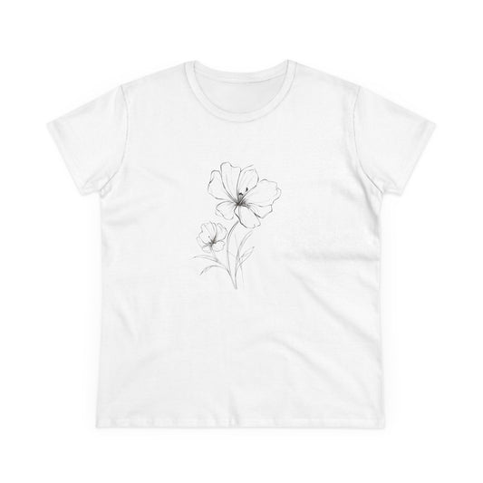 Women’s Graphic Midweight Tee – 100% Cotton – Semi Fitted – “Tee 011”