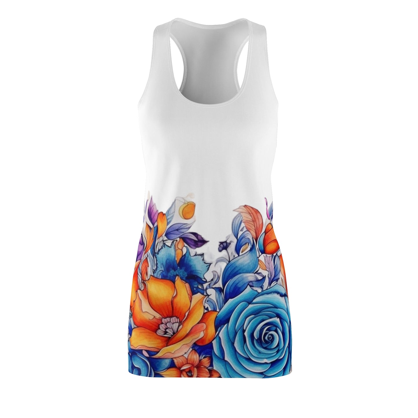 Women’s Graphic Cut & Sew Racerback Dress – 100% Polyester – “Racer 020”