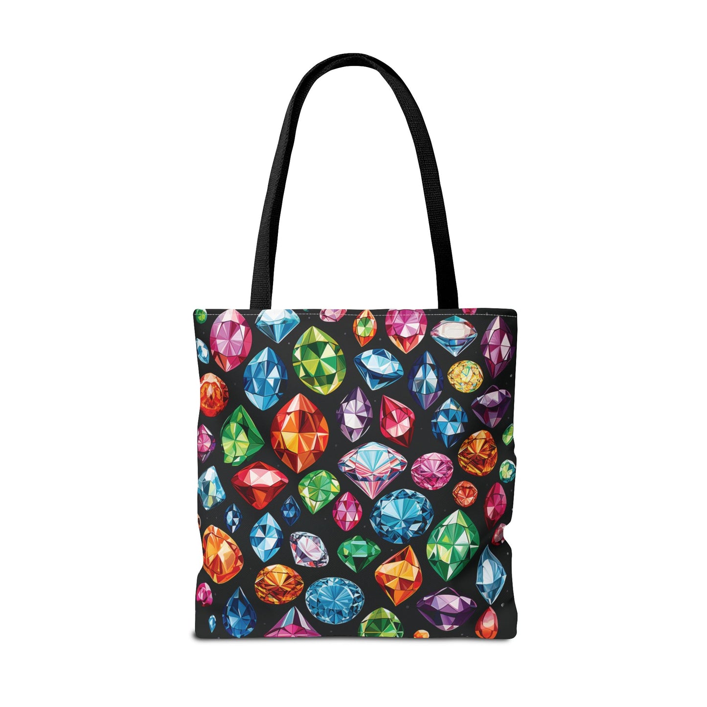 Colorful Gemstone Pattern Tote Bag – 100% Polyester – 2 Sizes