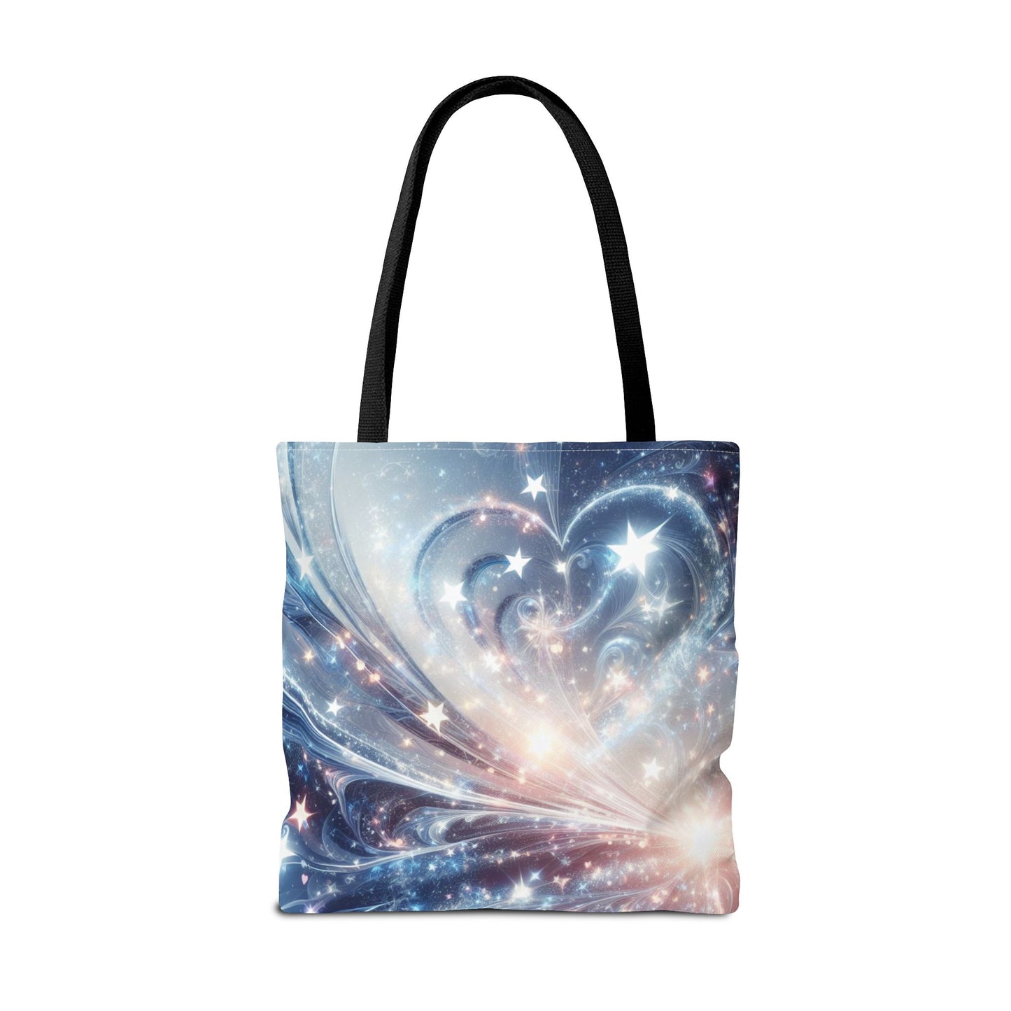 Cosmic Heart Burst Tote Bag – 100% Polyester – 2 Sizes