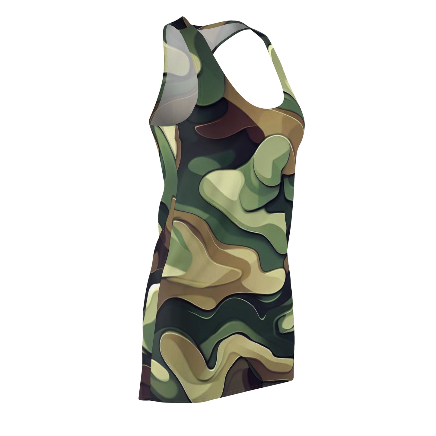 Women’s Graphic Cut & Sew Racerback Dress – 100% Polyester – “Racer 011”