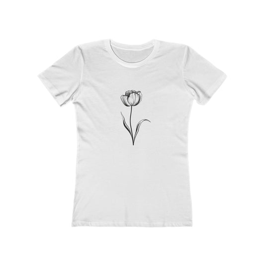Women’s Comfy Graphic Boyfriend Tee – 100% Cotton – Slim Fit – “Tee 018”