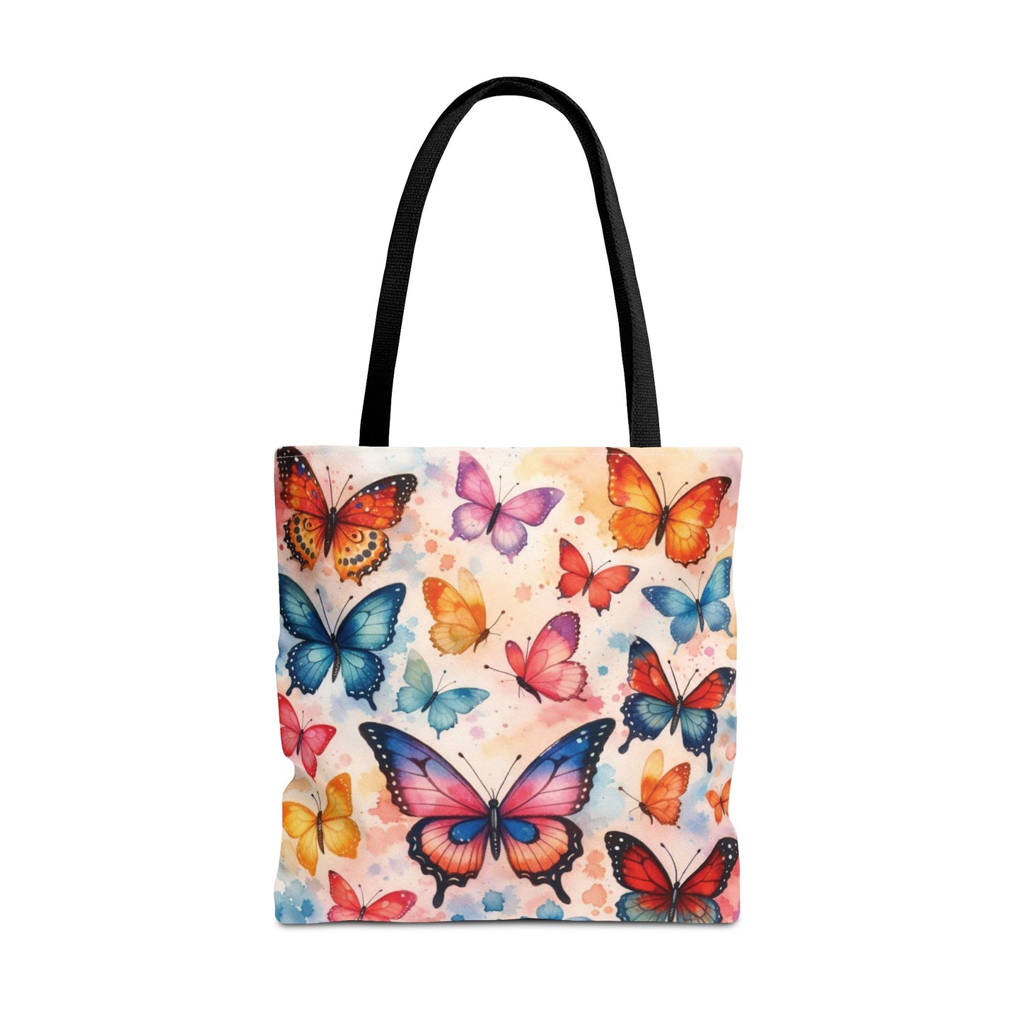 Colorful Butterfly Pattern Tote Bag – 100% Polyester – 2 Sizes