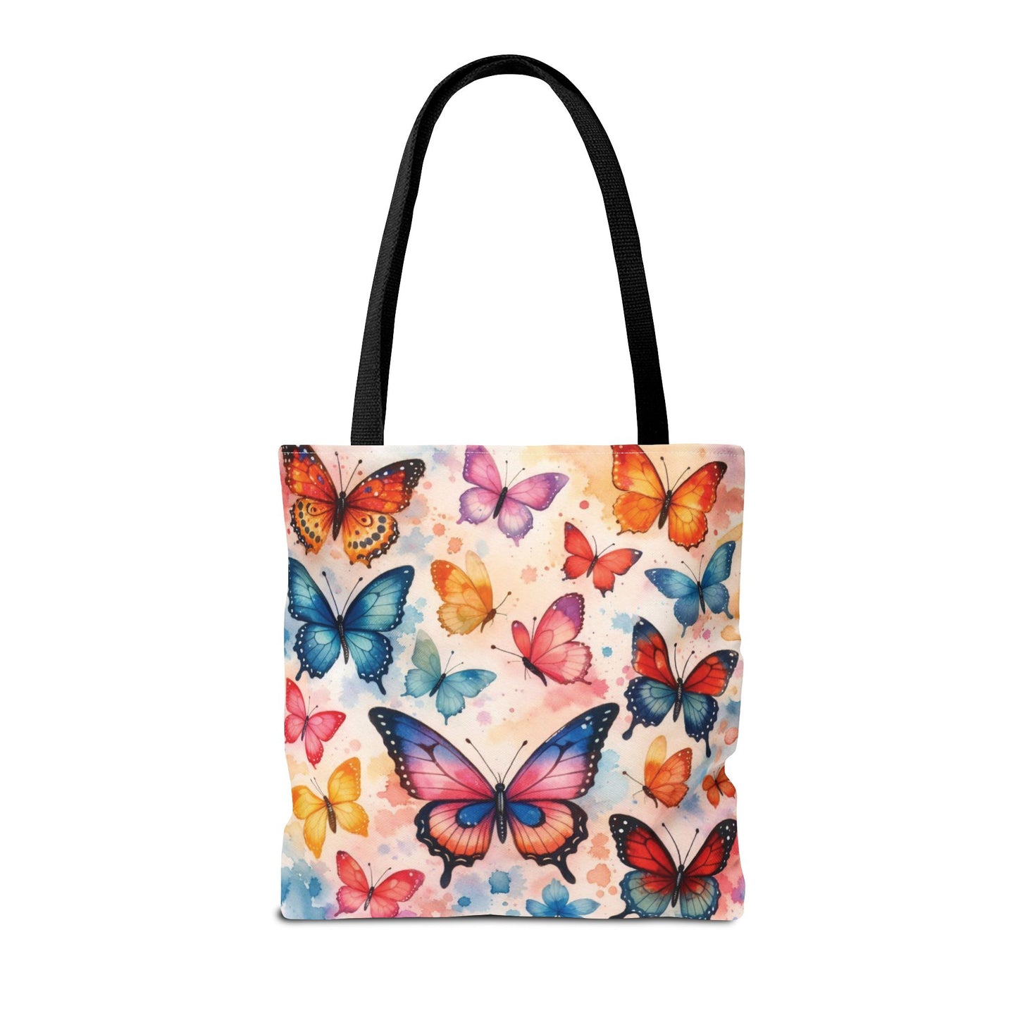 Colorful Butterfly Pattern Tote Bag – 100% Polyester – 2 Sizes