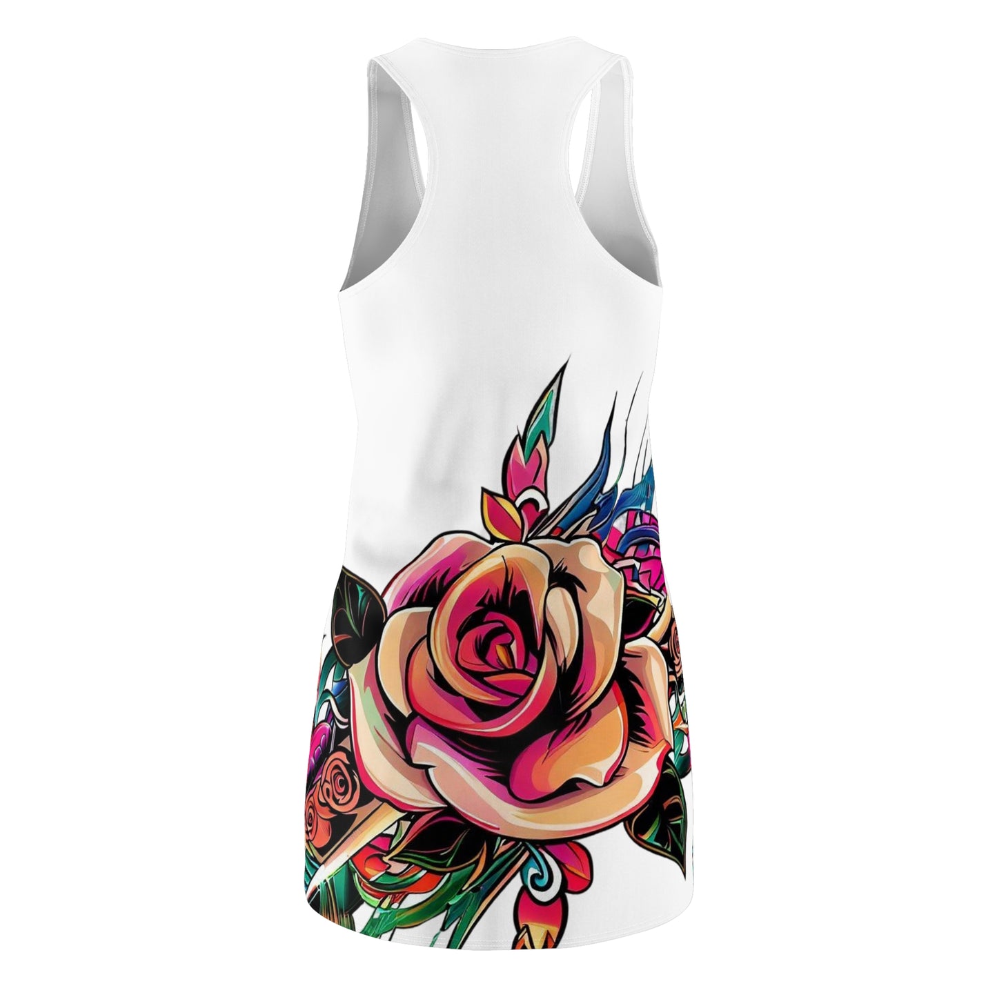 Women’s Graphic Cut & Sew Racerback Dress – 100% Polyester – “Racer 015”