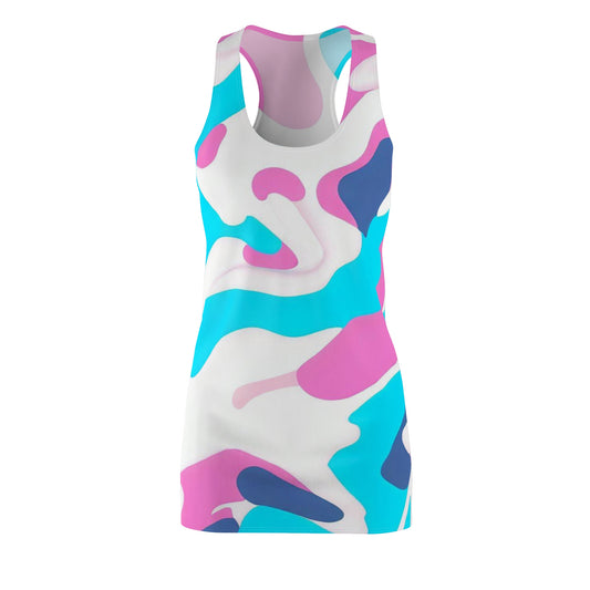 Women’s Graphic Cut & Sew Racerback Dress – 100% Polyester – “Racer 001”