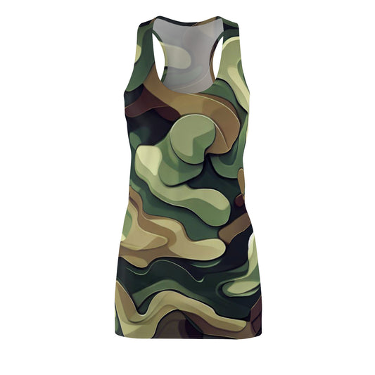Women’s Graphic Cut & Sew Racerback Dress – 100% Polyester – “Racer 011”