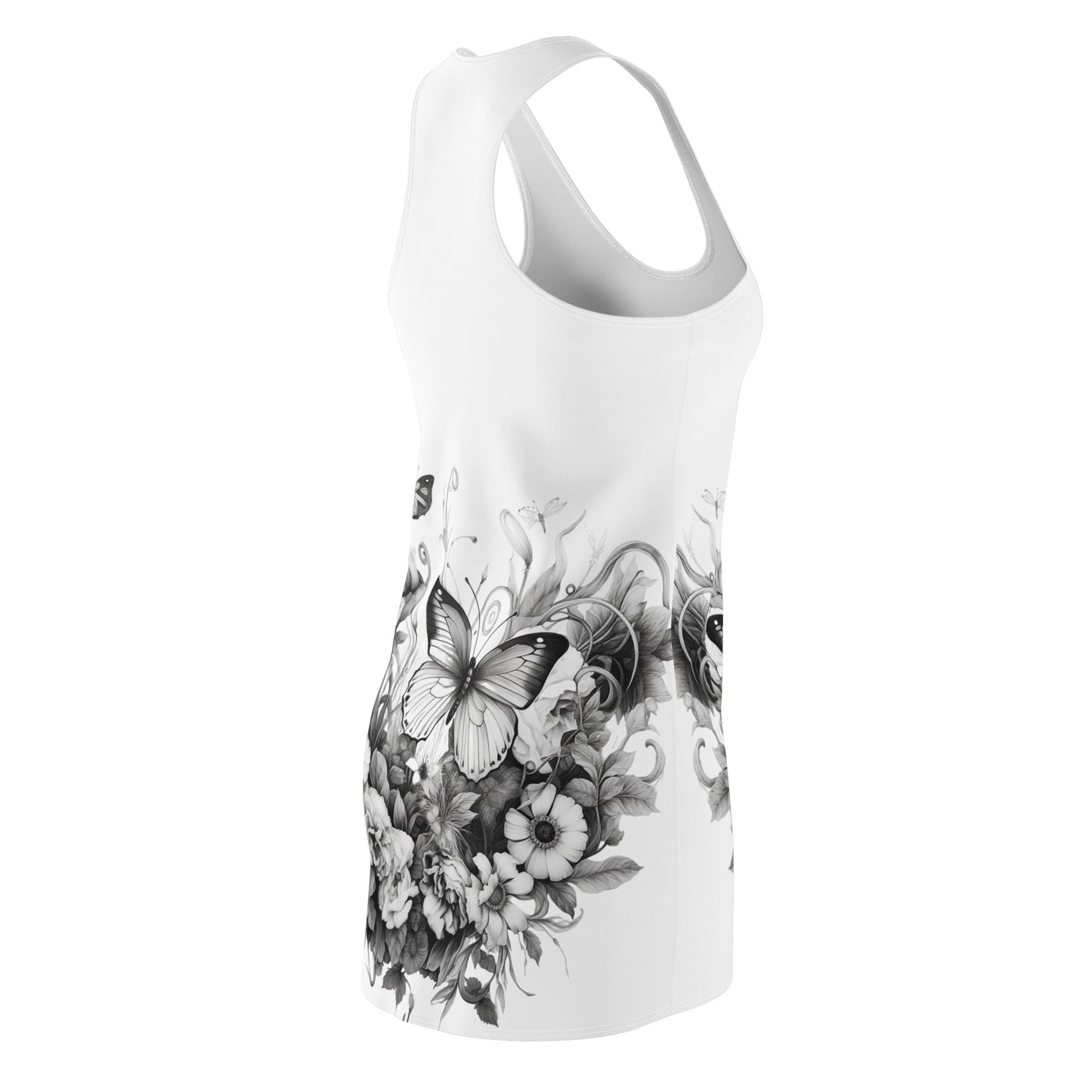 Women’s Graphic Cut & Sew Racerback Dress – 100% Polyester – “Racer 029”