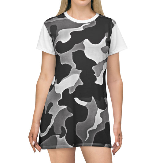 Women’s Graphic T‑Shirt Dress – 100% Polyester – Light Fabric – “Dress 003”