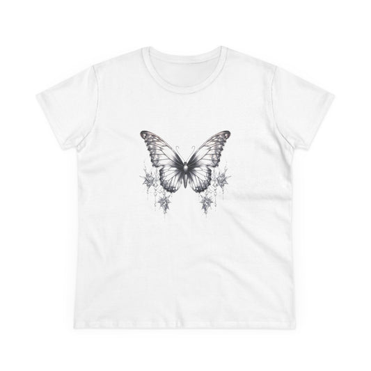 Women’s Graphic Midweight Tee – 100% Cotton – Semi‑Fitted – “Tee 045”