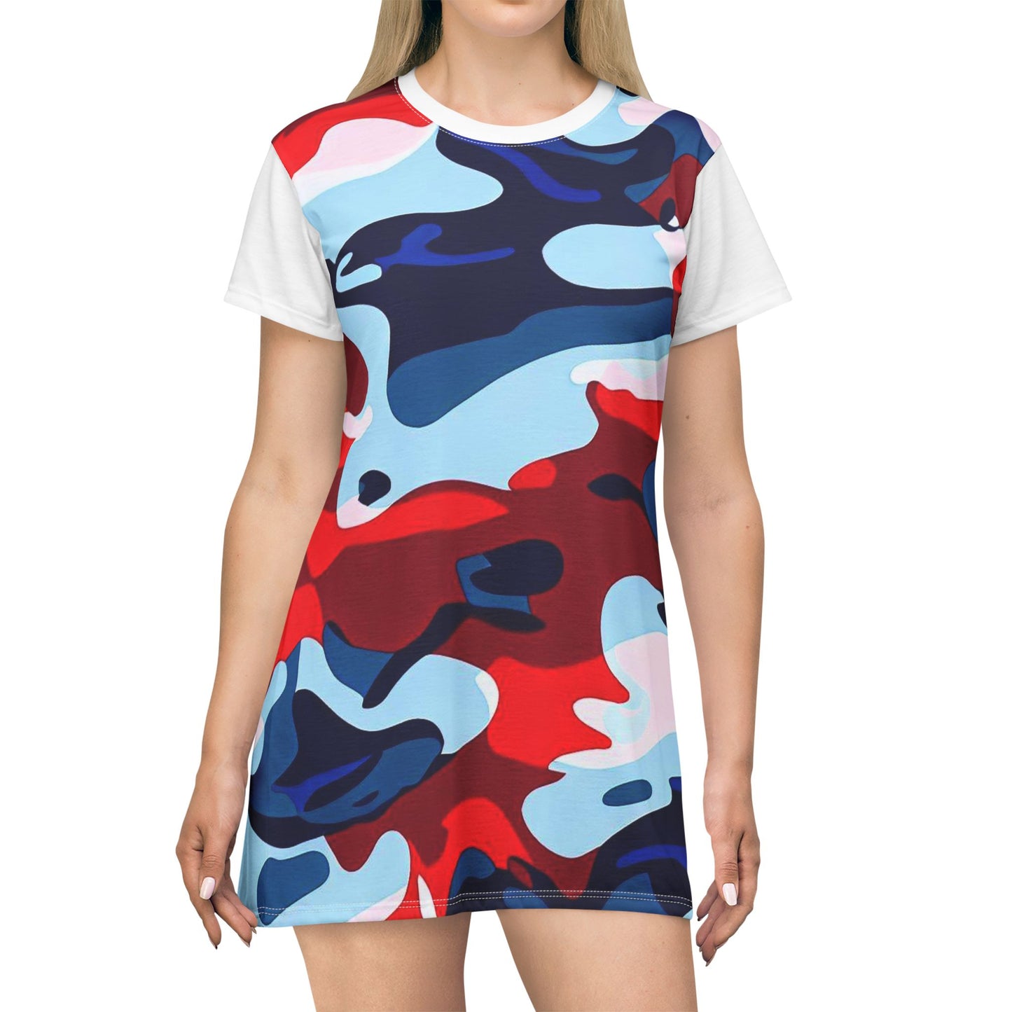 Women’s Graphic T‑Shirt Dress – 100% Polyester – Light Fabric – “Dress 007”