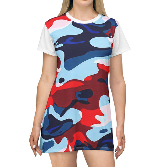 Women’s Graphic T‑Shirt Dress – 100% Polyester – Light Fabric – “Dress 007”