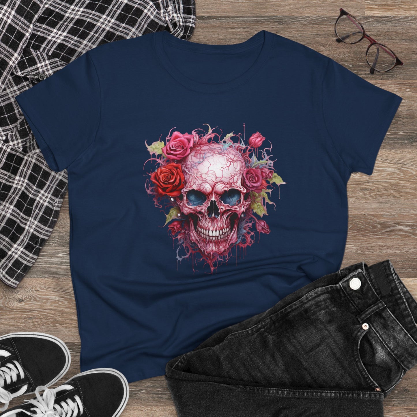 Women’s Graphic Midweight Tee – 100% Cotton – Semi‑Fitted – “Tee 006”
