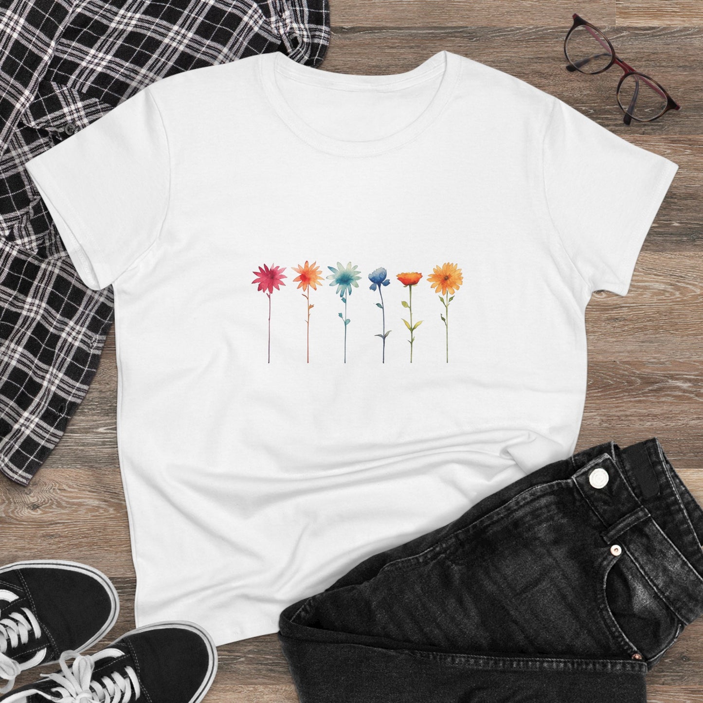 Women’s Graphic Midweight Tee – 100% Cotton – Semi Fitted – “Tee 010”
