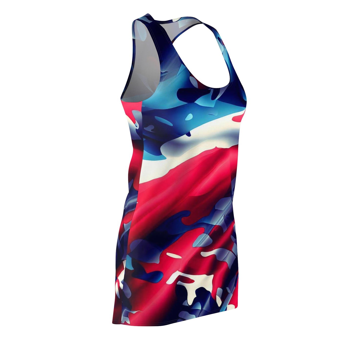 Women’s Graphic Cut & Sew Racerback Dress – 100% Polyester – “Racer 005”