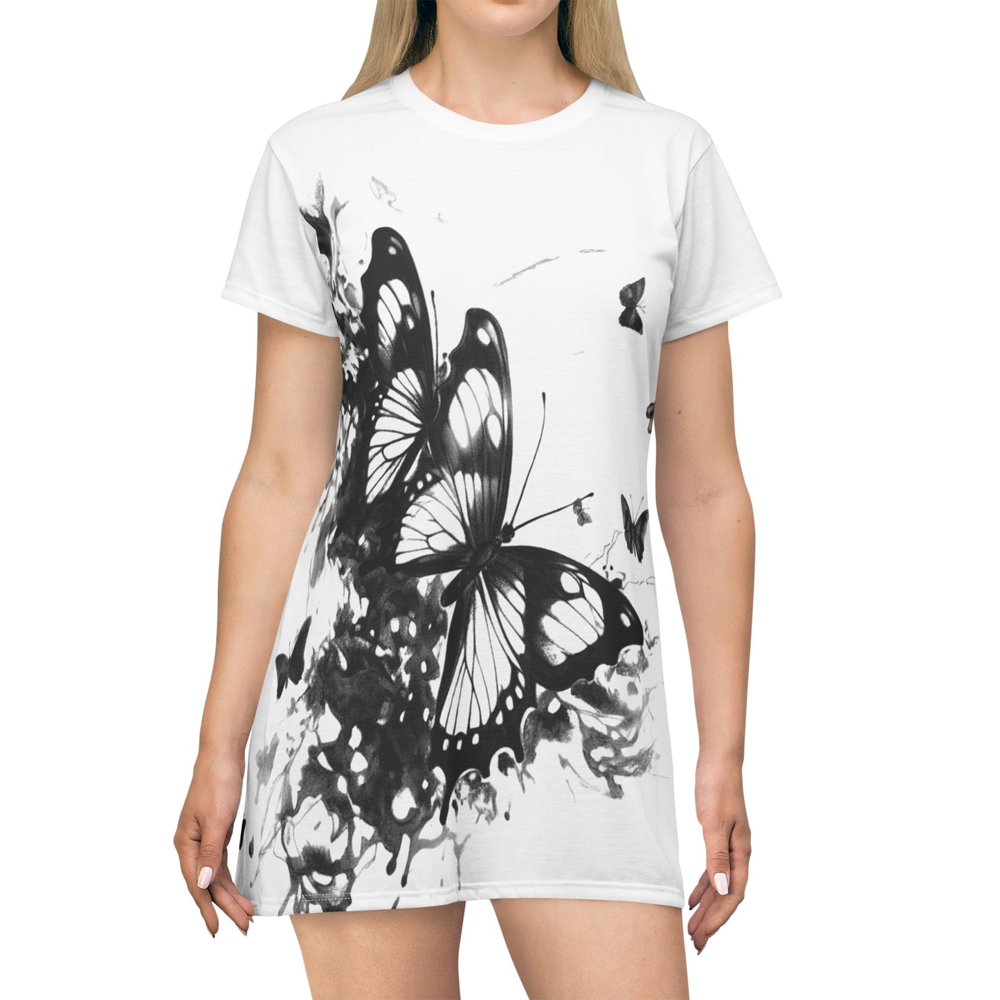 Women’s Graphic T‑Shirt Dress – 100% Polyester – Light Fabric – “Dress 022”