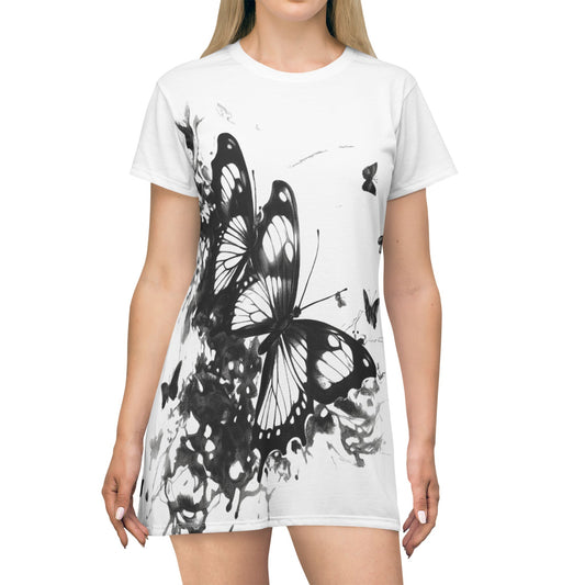 Women’s Graphic T‑Shirt Dress – 100% Polyester – Light Fabric – “Dress 022”