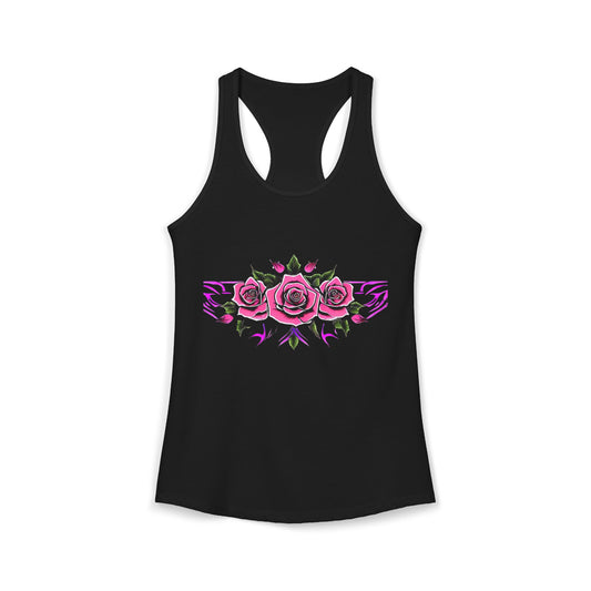 Women’s Graphic Ideal Racerback Tank – 60% Combed Cotton / 40% Polyester – Slim Fit – “Tank 002”