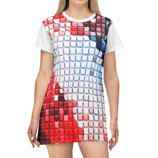 Women’s Graphic T‑Shirt Dress – 100% Polyester – Light Fabric – “Dress 014”